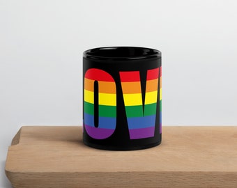 Mug noir brillant LOVE pride