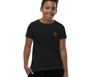 Youth Short Sleeve T-Shirt "WE CAN with maple leaf" © embroidery