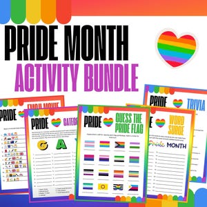 Pride Month Activity Bundle,  Pride Month Activities,  Party Games, Pride Month Game Bundle, LGBTQ Activities, LGBTQ Games, LGBTQ+