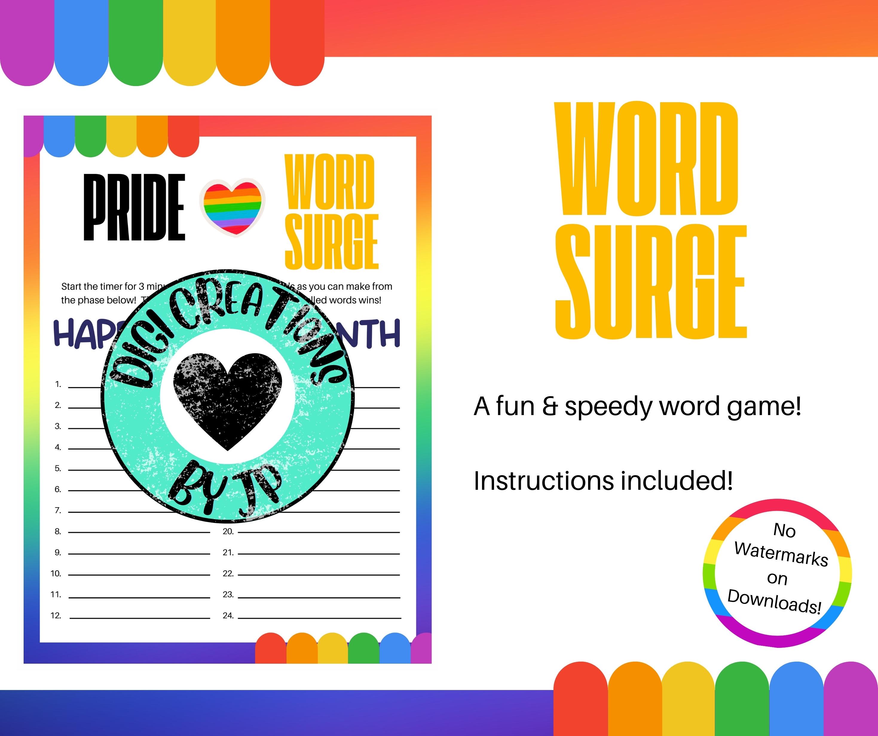 Pride Month Activity Bundle, Pride Printable Activities, Pride Party ...