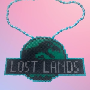 Lost Lands Perler Set / rave accessories / festival accessories / Perler Necklace / Glow in the Dark Dino Perler / Perler Necklace