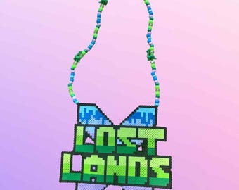 Lost Lands X Excision Perler / rave accessories / festival accessories / Perler Necklace / rave Perler / excision Perler / dj Perler