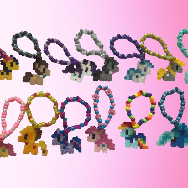Random My Little Pony Kandi / Perler Bracelets / Rave Kandi / Festival Kandi / Custom Kandi / Rave Accessories / Festival accessories Kandi