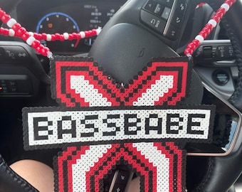 Bass Babe Perler / rave accessories / festival accessories / Perler Necklace / rave Perler / excision Perler / dj Perler
