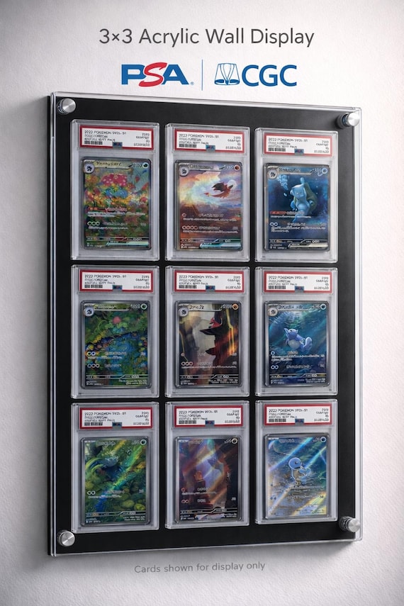 PSA/CGC Graded Card Premium Acrylic Display Case For: 9/6/3 Card
