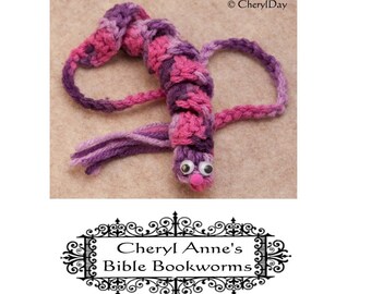 Crocheting Tutorial for Bible Book Worm a book marker by cheryl anne Skill level easy fun crochet project