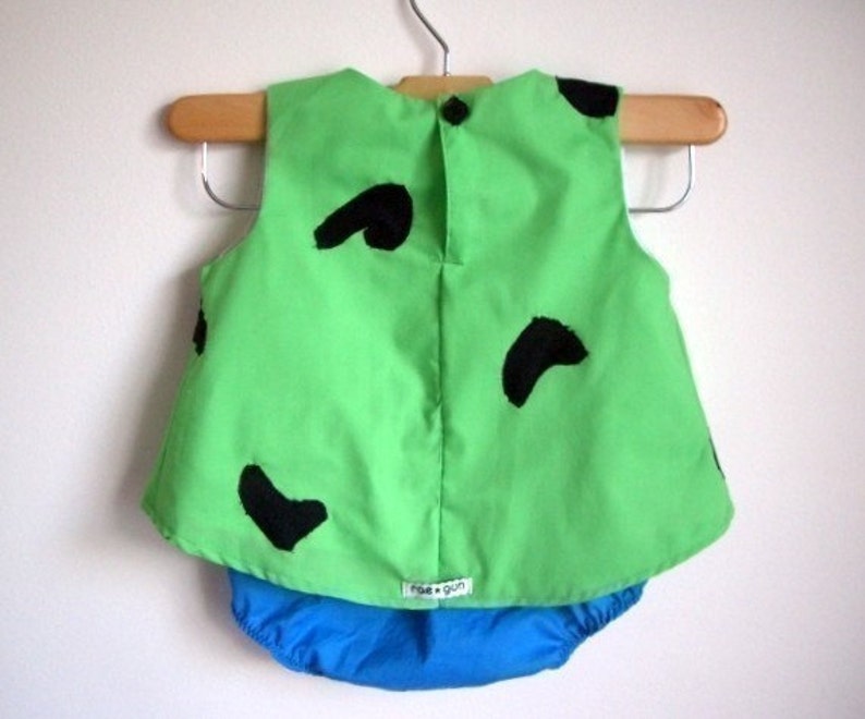 Pebbles Costume baby toddler girl Halloween Top and Bottom raegun image 2