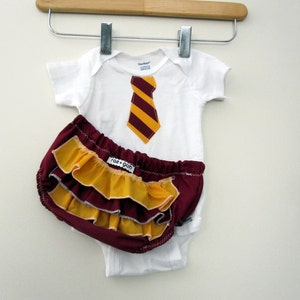 Wizard School Uniform ruffle or plain diaper covers gift set image 1