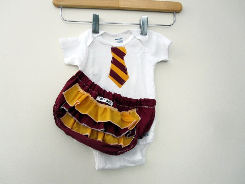 Wizard School Uniform ruffle or plain diaper covers gift set image 1