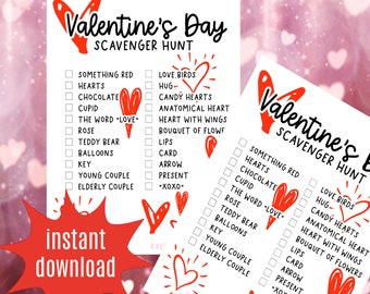 Valentine's Day Scavenger Hunt DIGITAL DOWNLOAD - PRINTABLE