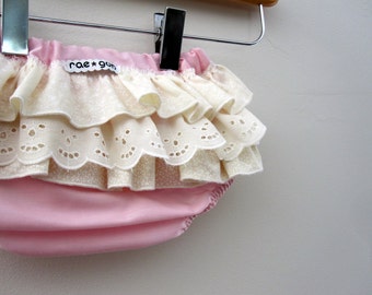 Ruffle Baby Bloomers Söta Blöjskydd Söt Rosa Baby