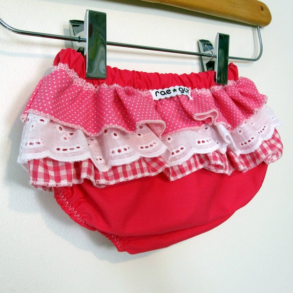 Strawberry Pie - Wrap around ruffle diaper covers