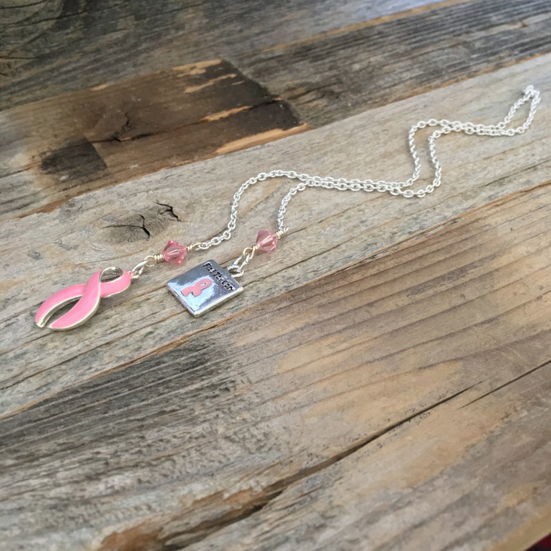 Breast Cancer Awareness bookmark, Pink ribbon crystal chain bookmark, Survivor gift, Pink ribbon bookmark, charm bookmark, gift for her image 8