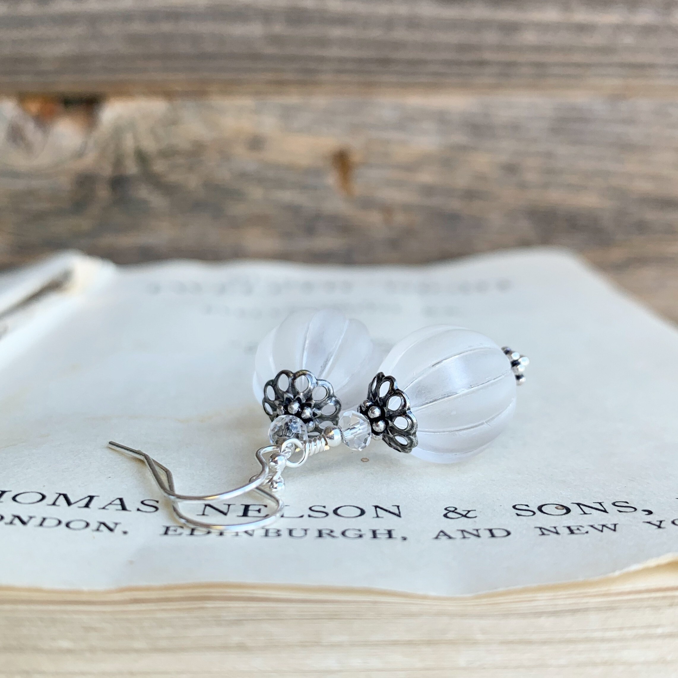 Frost Winter White Earrings Snow Jewelry Winter Jewelry Ice | Etsy