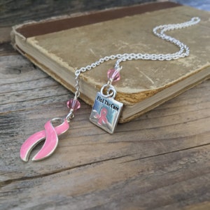 Breast Cancer Awareness bookmark, Pink ribbon crystal chain bookmark, Survivor gift, Pink ribbon bookmark, charm bookmark, gift for her image 6