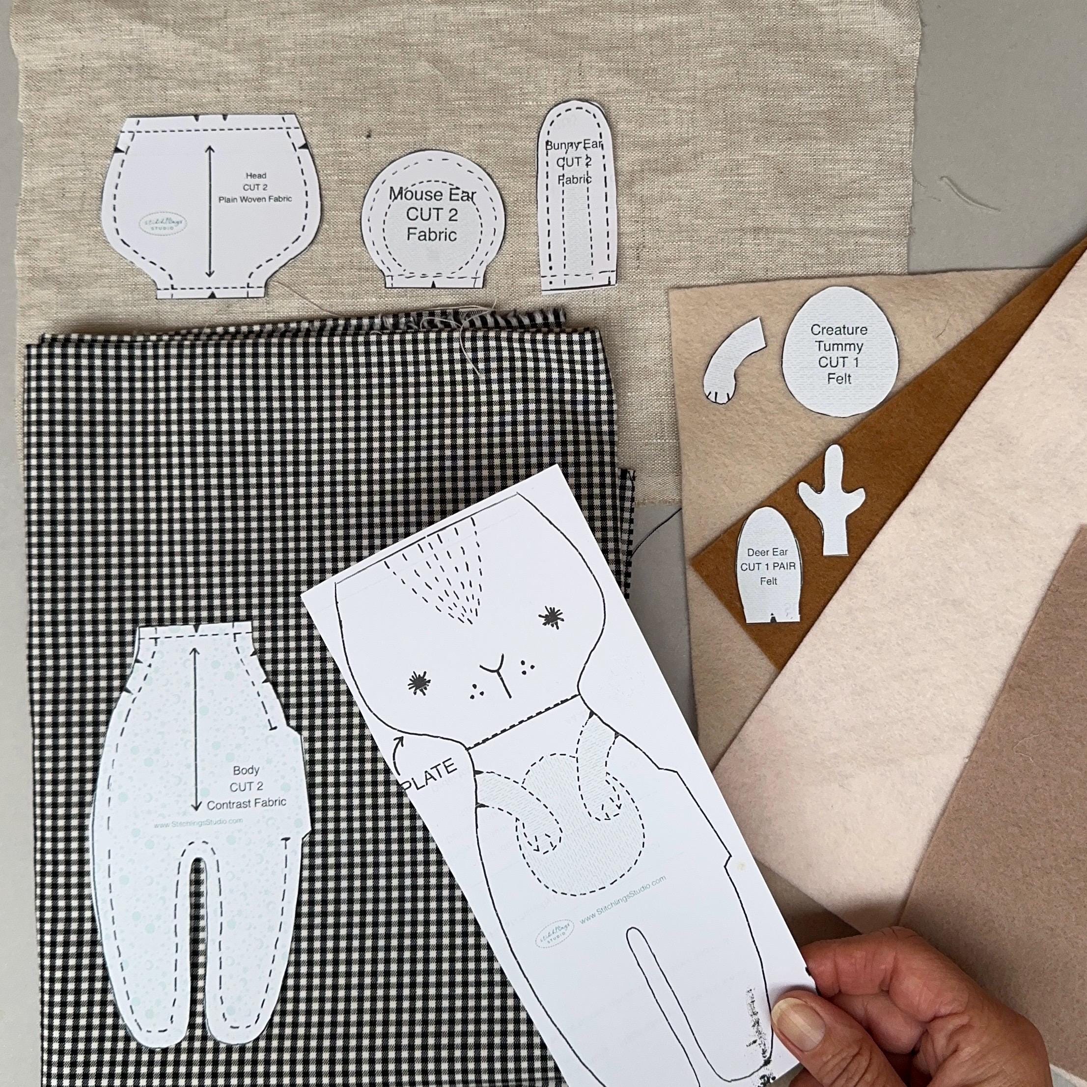 Fabric Softies Patterns and Tutorial: Bunny, Mouse and Deer PDF ...