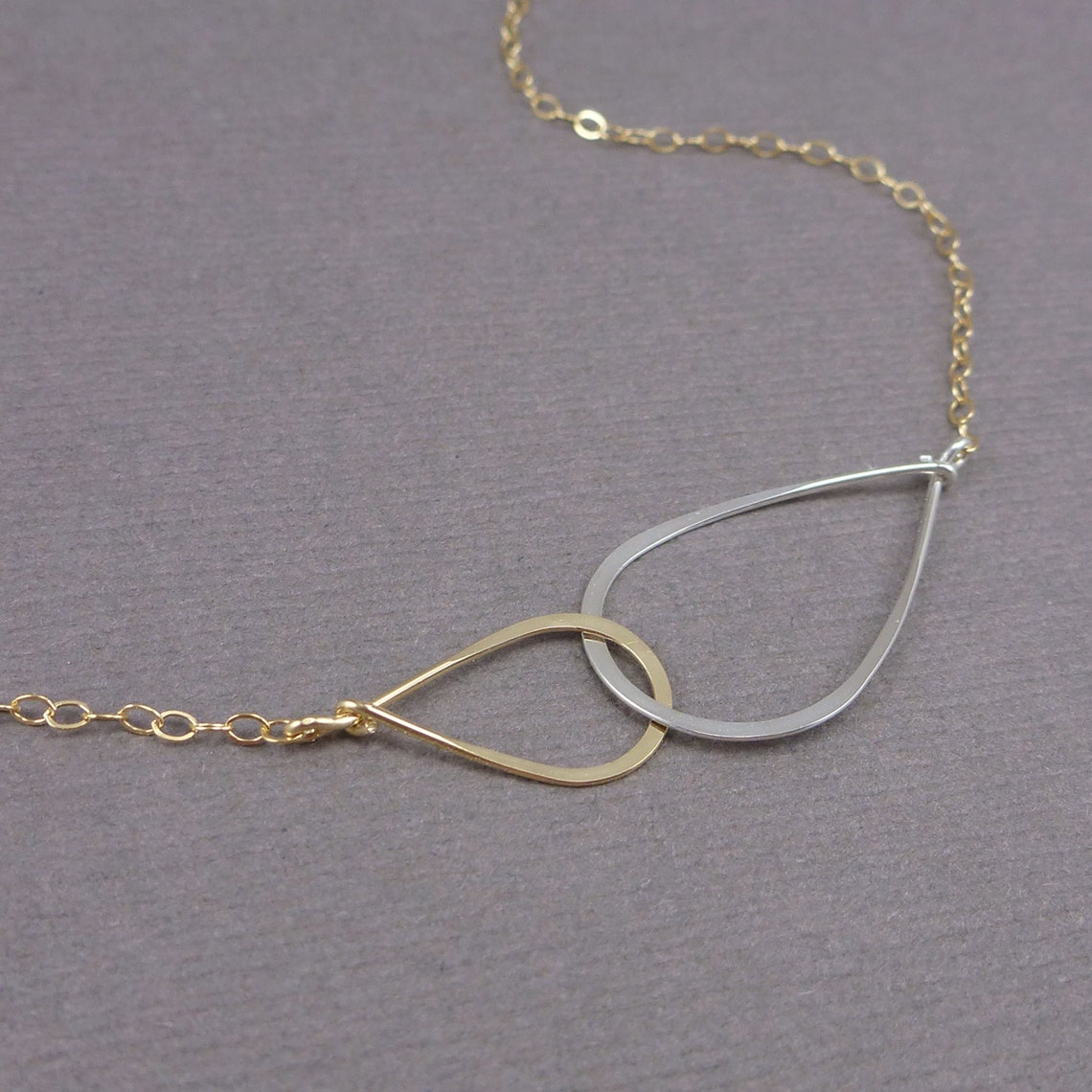 Two Tone Infinity Necklace Gold and Silver Infinity Eternity Etsy