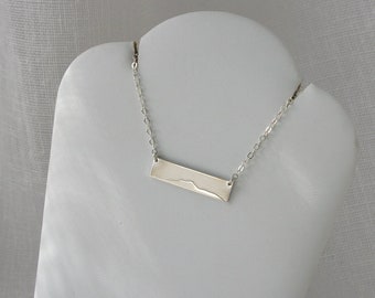 Camel's Hump Necklace, Vermont Necklace, Mountains Necklace, Gold Bar Necklace, Gold Bar Mountain Pendant