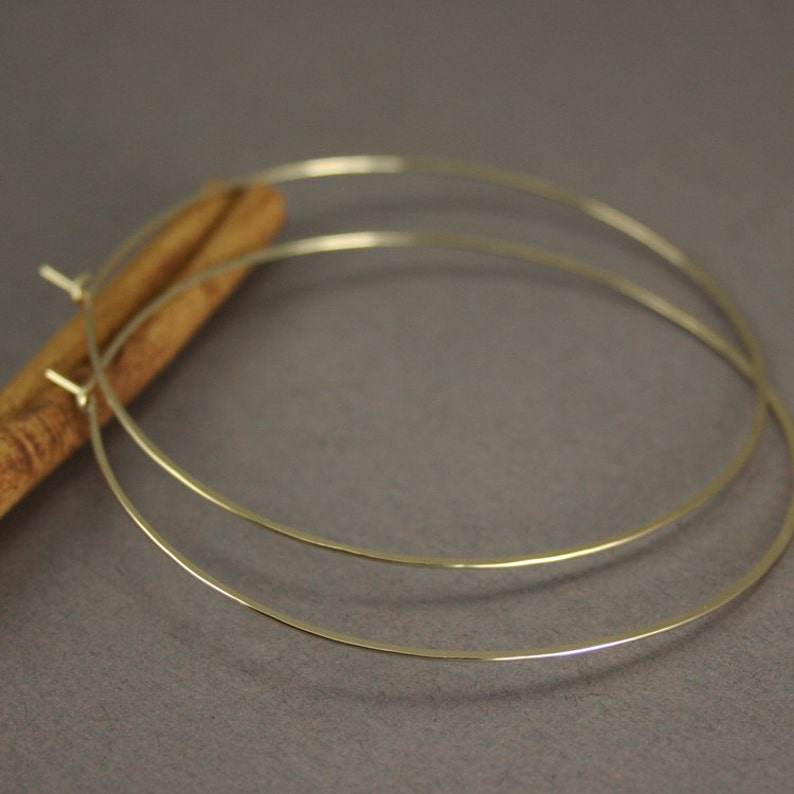Extra Large 2.5 Inch Gold Hoops Ultra Thin Gold Hoops 14k Etsy
