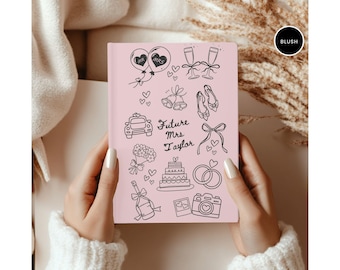Engagement Gift for Bride to be Personalized Engagement Journal Wedding Planner Custom Wedding Keepsake Notebook with Name for Future Mrs