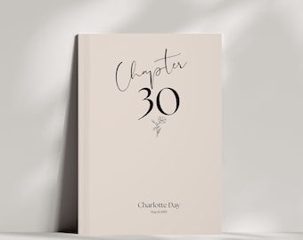 Chapter 30 Journal Personalized 30th Birthday gift for her, Notebook for turning 30,  Milestone journal for best friend,  Flower Gift