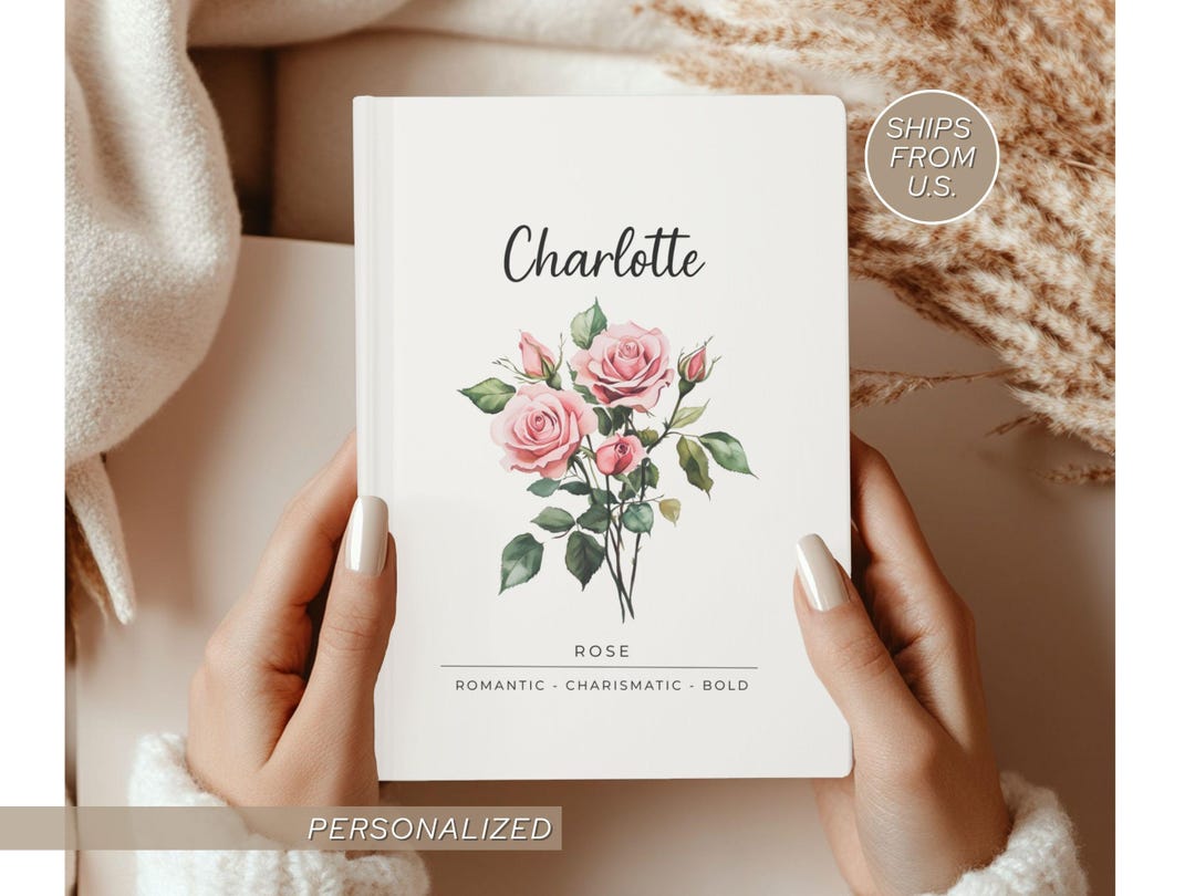 Birth Flower Journal Personalized Gift for Mom Custom Name Birth Month ...