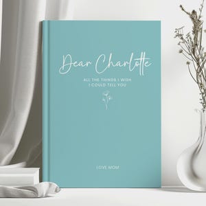 Personalized grief journal for loss of daughter, featuring minimalist beige design and gentle floral line illustration. A comforting memory book and letters to my daughter journal, ideal for expressing love and remembrance for a daughter in heaven.