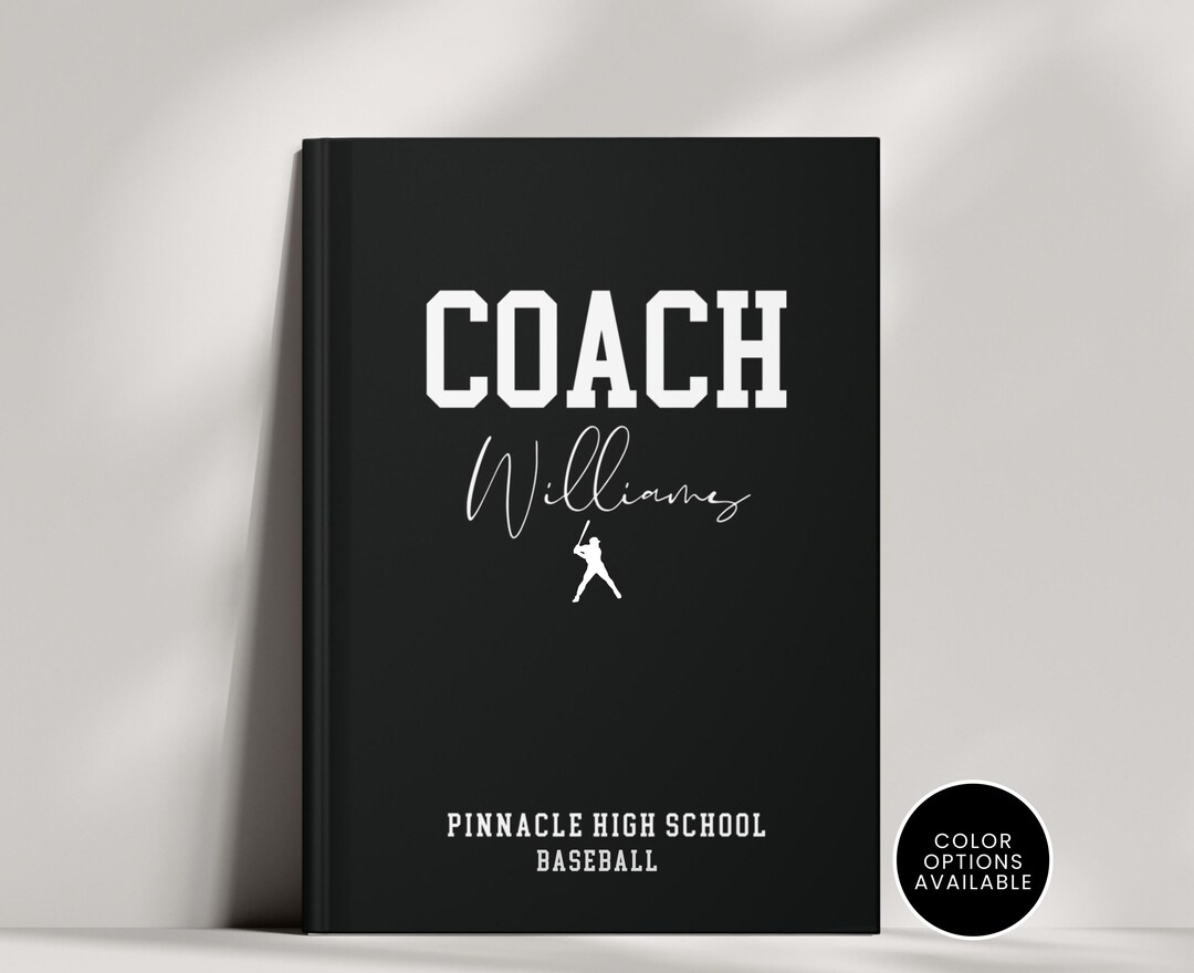 Personalized Baseball Coach Notebook Custom Gift for Coaches, Thank You ...