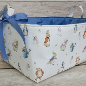 Peter Rabbit Flopsy Mopsy Jemima Puddleduck Mrs Tiggy Winkle Beatrix Potter Fabric - Diaper Caddy Storage Xlarge 2 Dividers - Nursery Decor