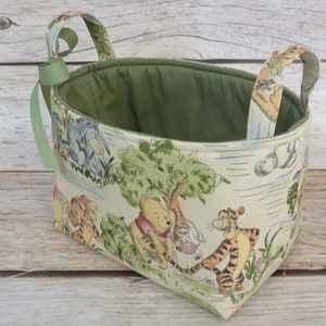 Winnie the Pooh Eeyore Tigger Park Toile Fabric Diaper Caddy Basket Bin Set of 2 image 5