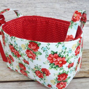 Vintage Floral The Pioneer Woman Fabric Flowers Diaper Caddy Nursery Bin Storage Basket Baby Room Bild 3