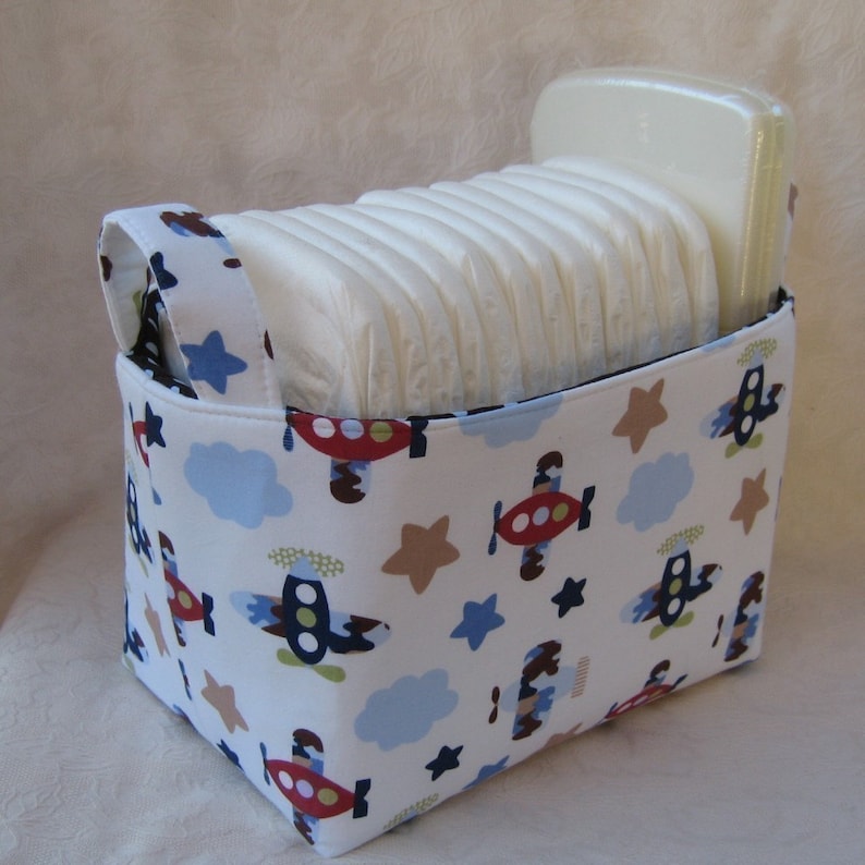 Christmas Fabric Merry Holiday Xmas Fabric Organizer Bin Basket image 3