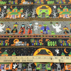 Halloween Happy Haunting Trick Treat Ghosts Witches Boo Fabric Out of Print OOP Sold by the Half Yard image 2