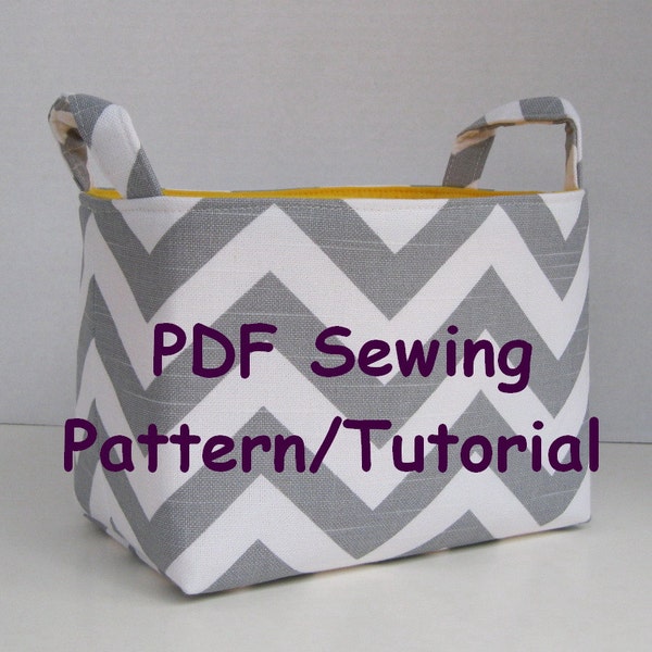 Fabric Storage Organizer Bin - PDF Sewing Pattern/Tutorial -Three Different Looks - Fabric Easter Basket - Fabric Halloween Basket
