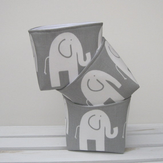 Items similar to Mini Fabric Storage Container Organizer Bins Set of