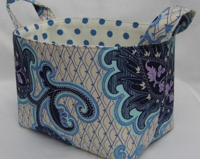 Reversible Organizer Fabric Bin Basket......arabesque / Ivory Etsy
