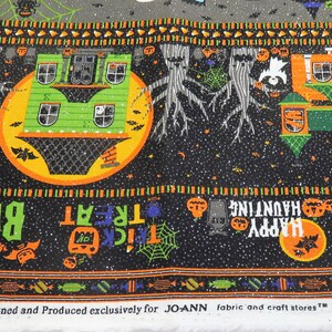 Halloween Happy Haunting Trick Treat Ghosts Witches Boo Fabric Out of Print OOP Sold by the Half Yard image 3