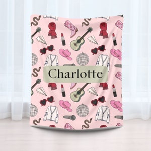 Taylor Blanket custom name throw Eras concert blanket Swift personalized music cowgirl Taylor merch teen swifty gift for her Swifty blanket