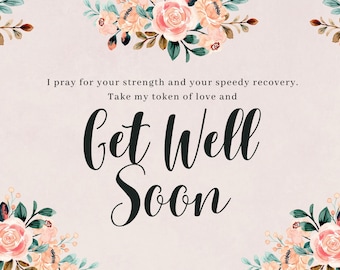 Bearbeitbare Get Well Karte, Rosenkarte, Get Well Soon Karte, personalisierte Karte, Get Well Soon Mama Sofortiger Download