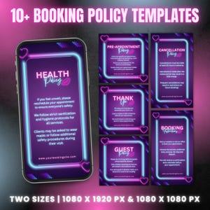 Lash Tech booking Policy Instagram Template Terms And Conditions Template, Payment refund Cancellation Policy, Booking Policy Canva Template