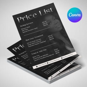 Price List Template, Hair Pricing Flyer, Price List Flyer,Pricing Guide Sheet,Salon Business Flyer,Price Guide Template, Business Price List