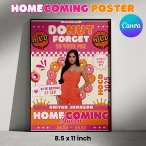 Donut Forget To Vote, Homecoming Queen Poster Sign, class president, Homecoming Campaign, Class Treasurer, HOCO Poster,Homecoming favor,2025