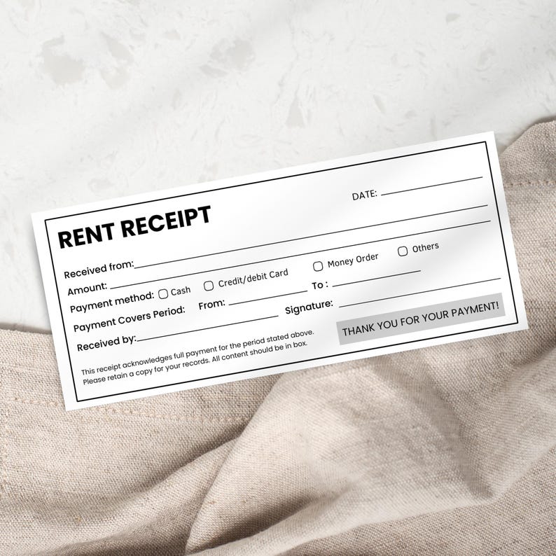 Printable Rent Rec Editable Rent Receipt Template, Printable Minimalist Design (canva ...