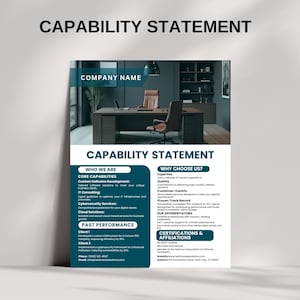 Capability Statement Template Canva,Corporate Flyer,Editable Business Capability Statement,Overview Flyer Template, Capabilities Statements