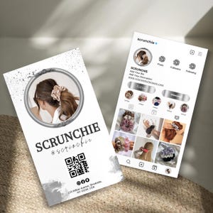2025 Instagram Business Card, IG Business Card, Scrunchie IG Business Card, QR code Business Card, Instagram Business Cards