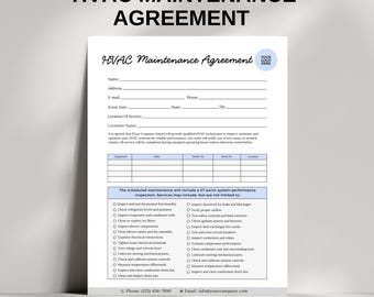 Plantilla de contrato de mantenimiento de sistemas de climatización (HVAC), contrato comercial de HVAC (plantilla de Canva)