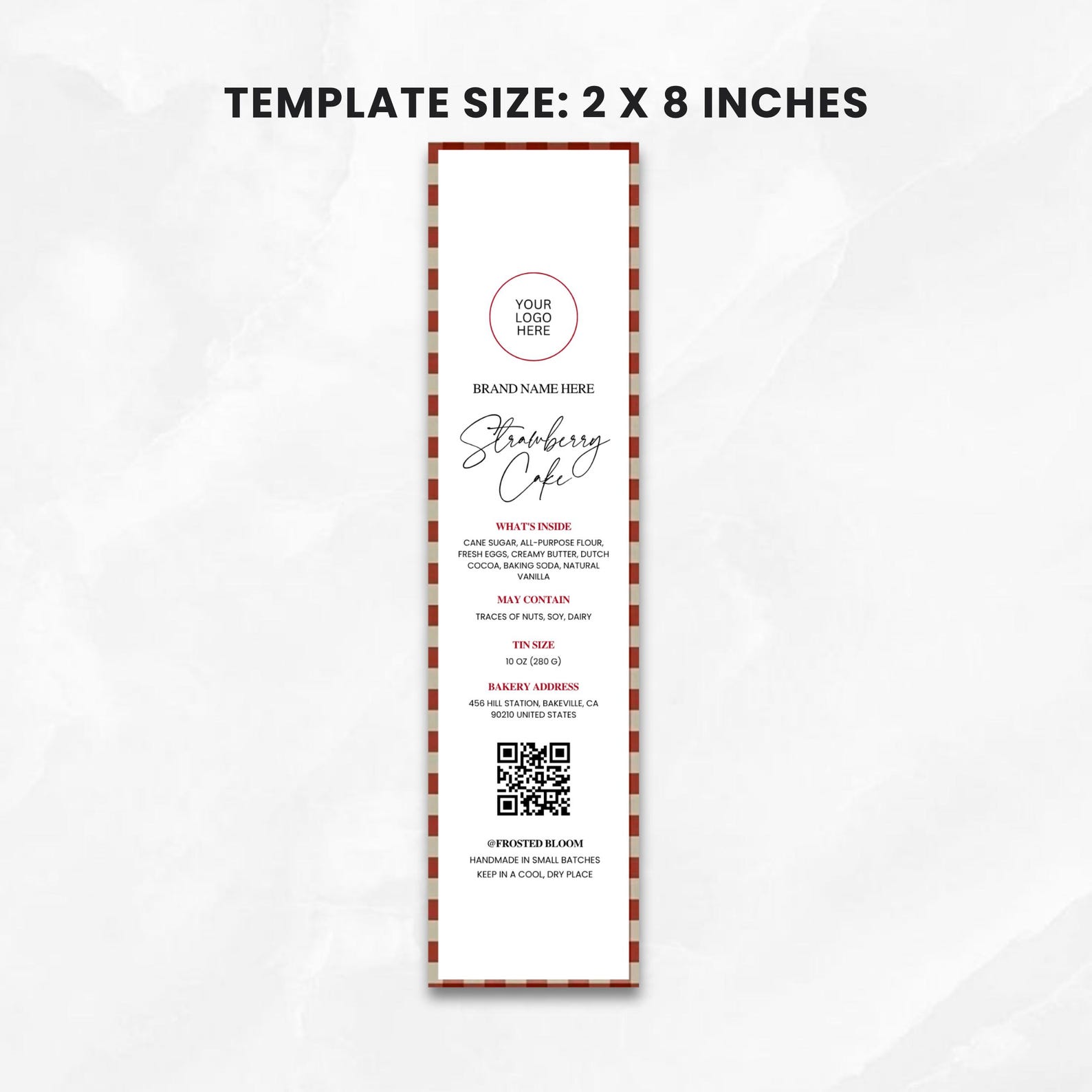 Mini Cake Tin Label, Editable Bakery Packaging (canva Template) - Etsy
