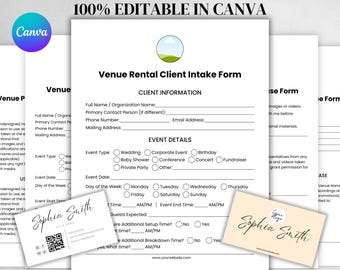 Event Venue Rental Service Contract, Venue Rental Forms Bundle, Wedding Venue Intake Forms, Event Services Agreement, Venue Package Bundle