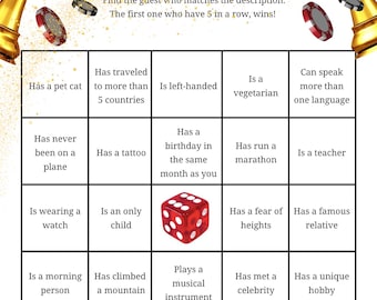 Casino Bingo Games Template, Bingo Game, Party Game Editable (Digital Download)