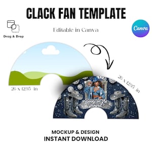 Clack Fan Mockup Template, Boots On The Ground Clack Fan,Denim Sublimation Fan Template,Custom Hand Fan,Folding Fan Template,Blank Clack Fan